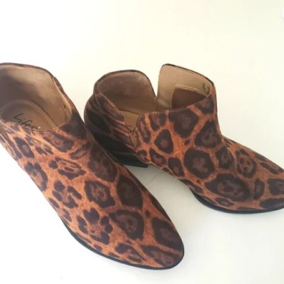 Lifestride Size 7.5 soft system, flex, leopard print booties Payton 2  LIKE NEW - Picture 1 of 4